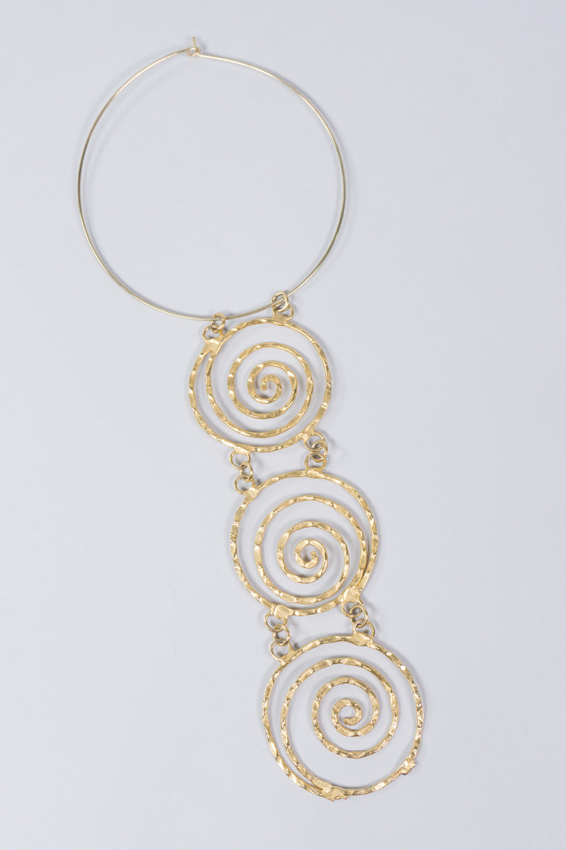 Unsigned Artisan Hanging Swirl Spiral Choker