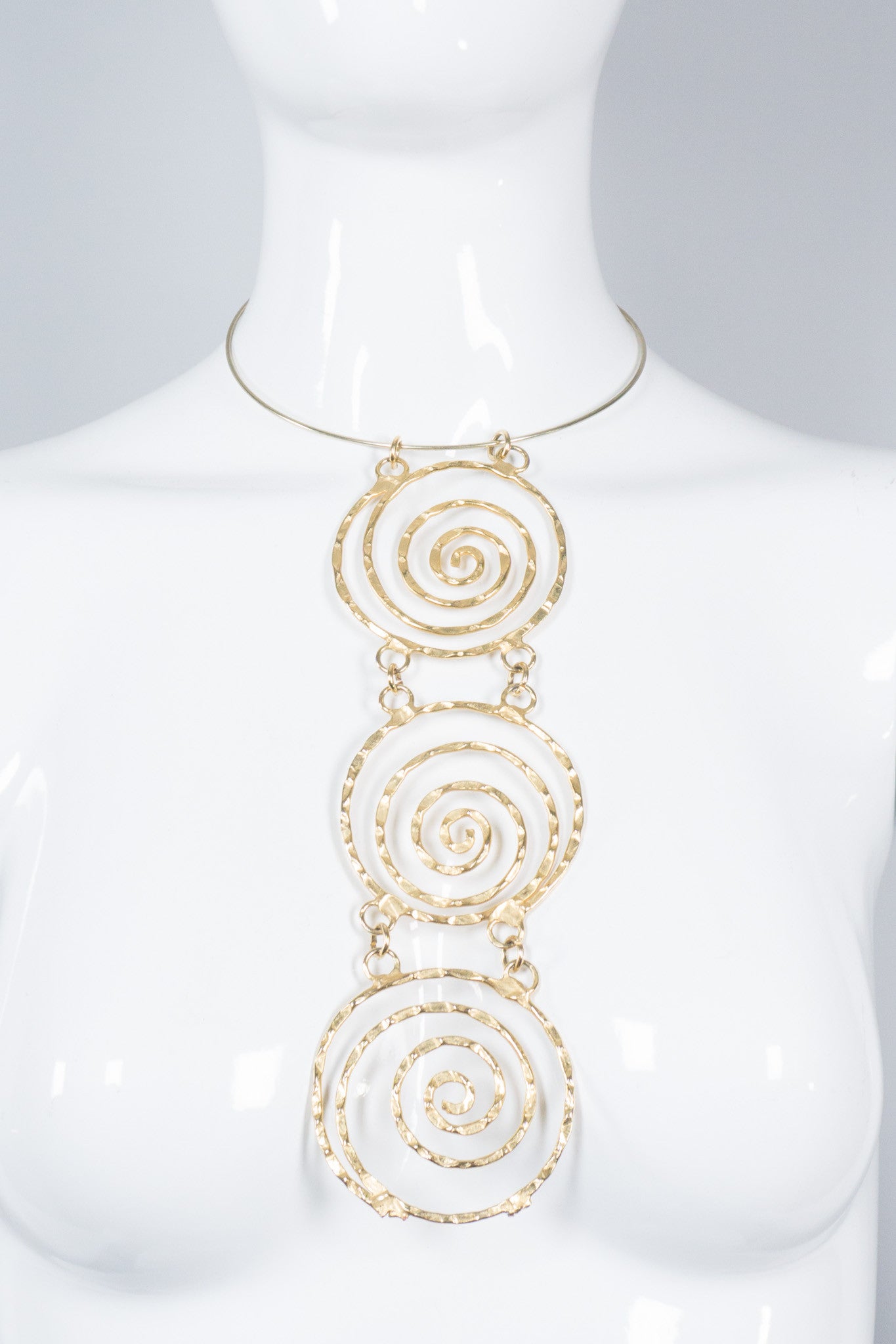 Unsigned Artisan Hanging Swirl Spiral Choker