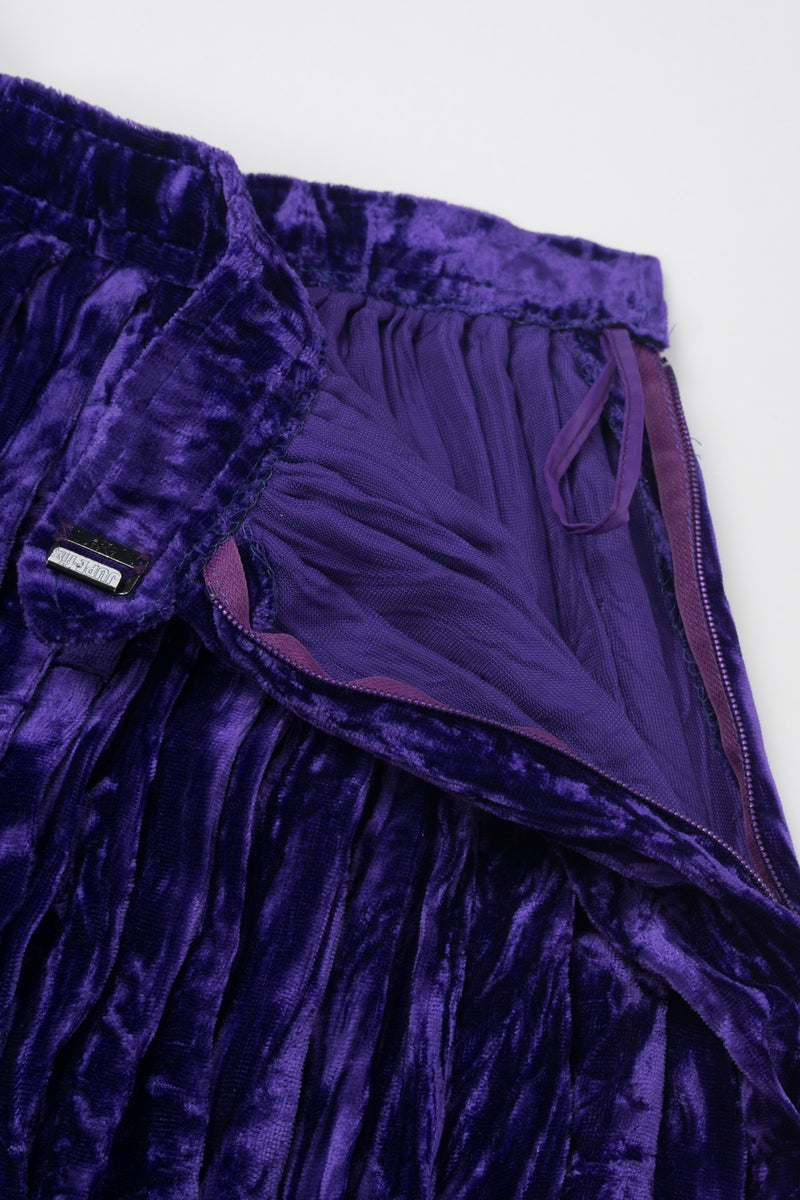 Yves Saint Laurent Rive Gauche Ultra Violet Crushed Velvet Skirt