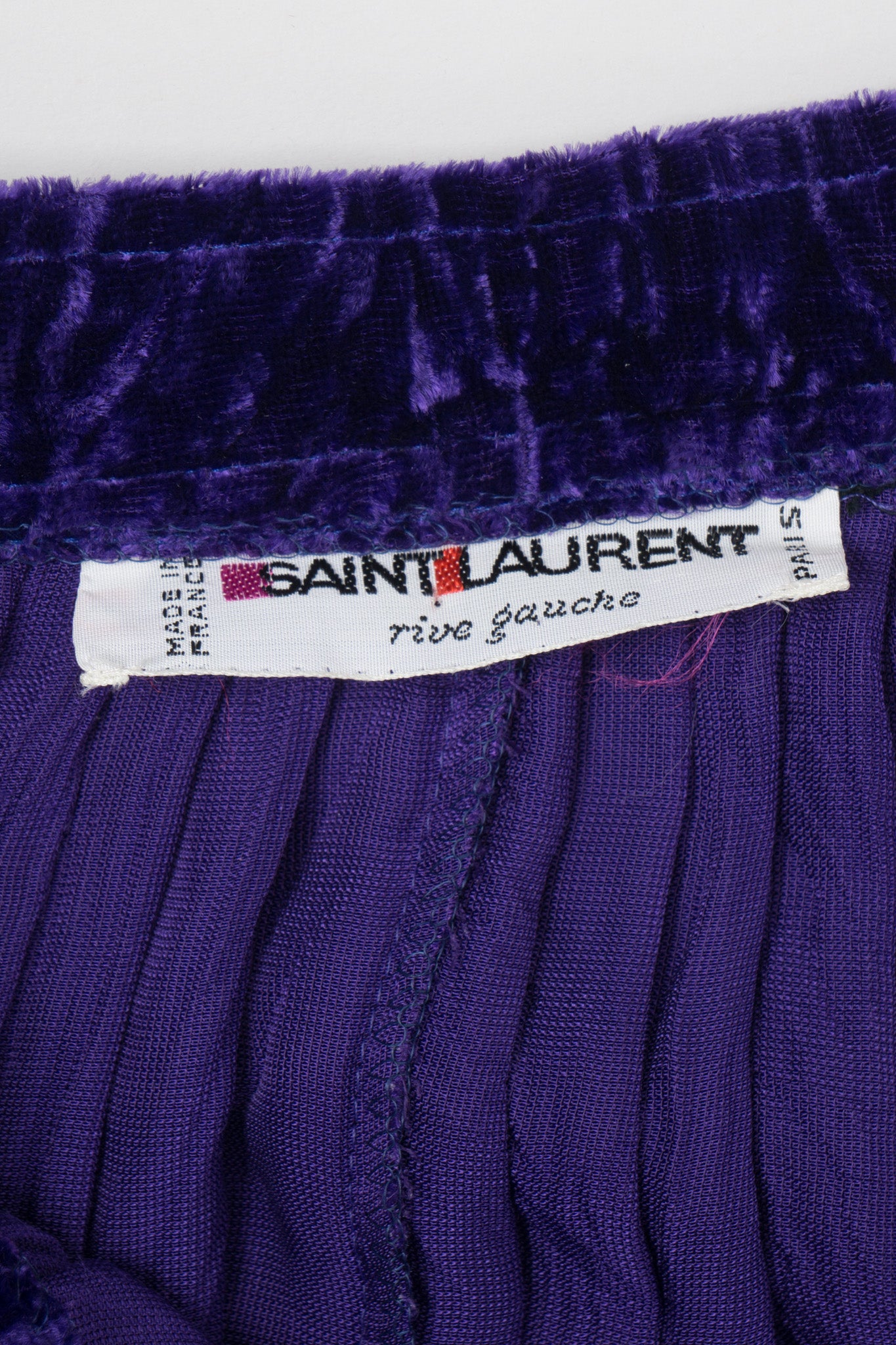 Yves Saint Laurent Rive Gauche Ultra Violet Crushed Velvet Skirt