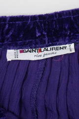 Yves Saint Laurent Rive Gauche Ultra Violet Crushed Velvet Skirt