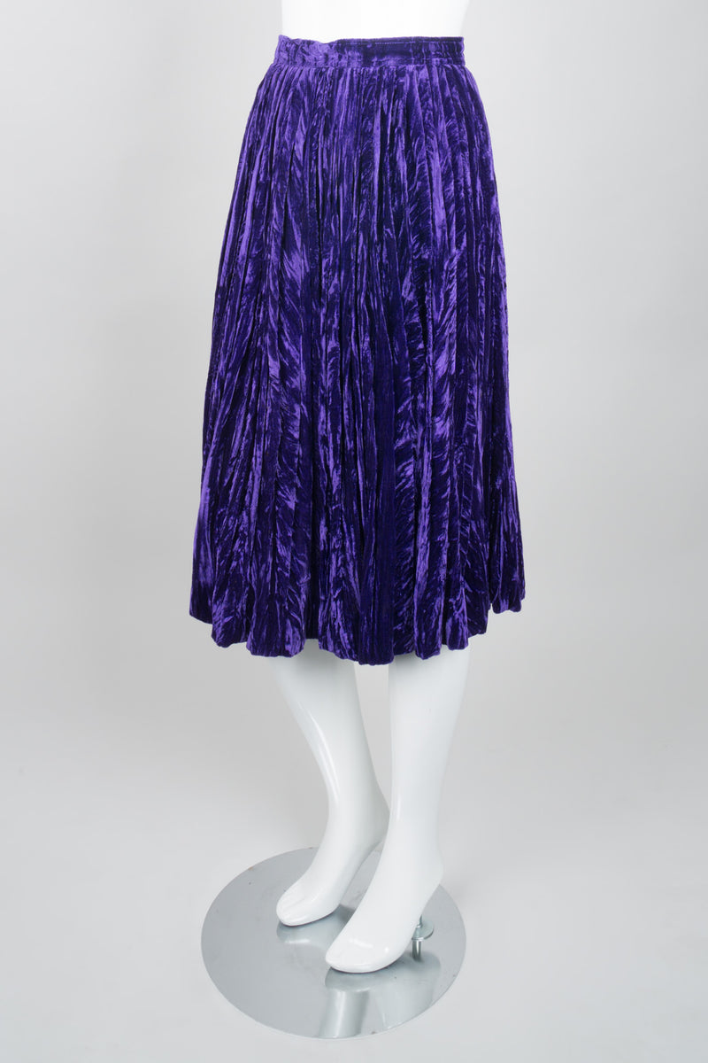 Yves Saint Laurent Rive Gauche Ultra Violet Crushed Velvet Skirt