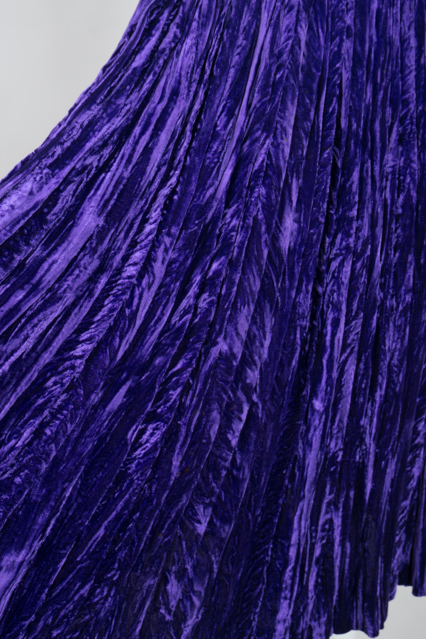 Yves Saint Laurent Rive Gauche Ultra Violet Crushed Velvet Skirt