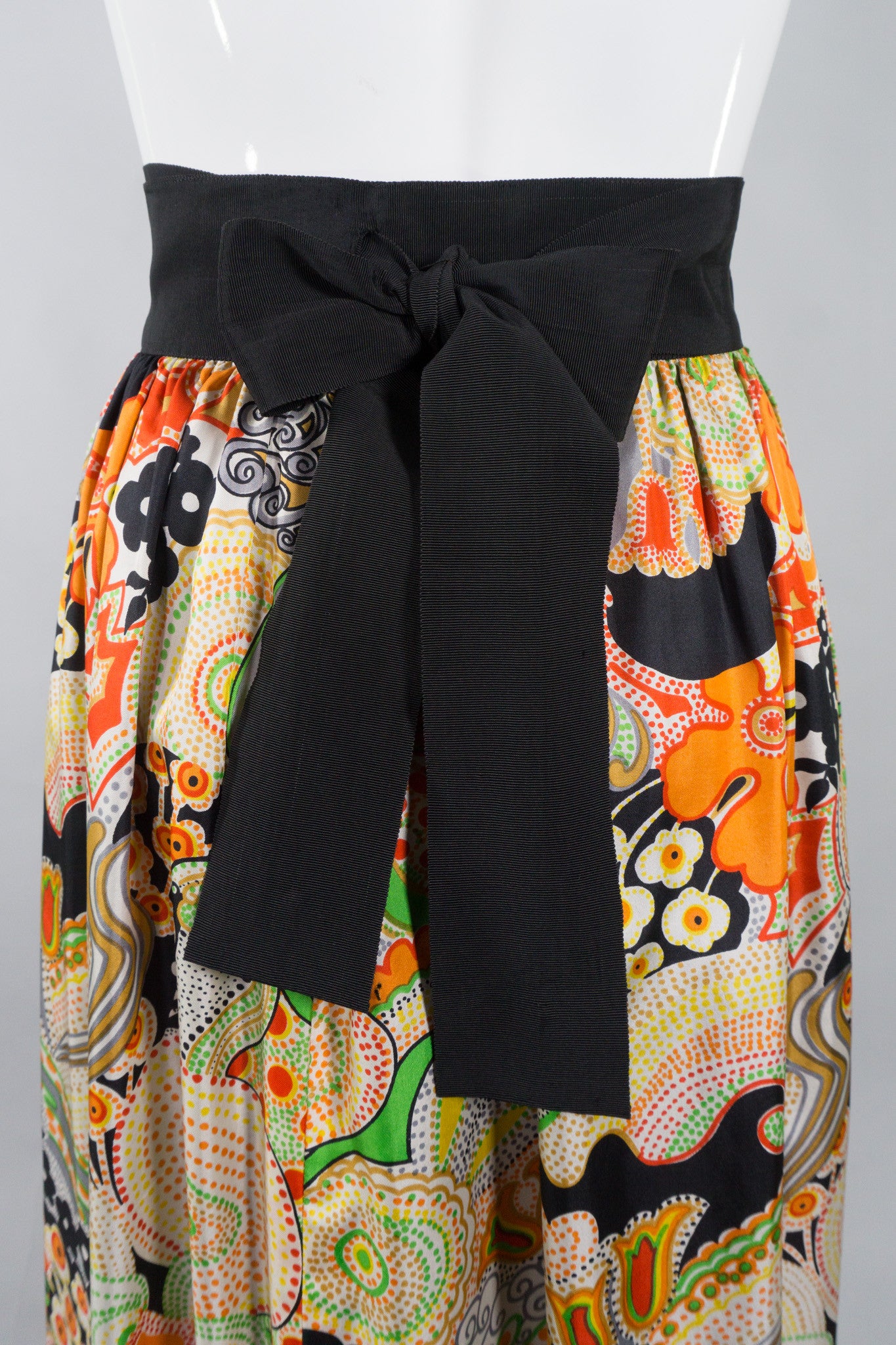 Bill Tice Vintage Psychedelic Silk Wrap Samurai Skirt