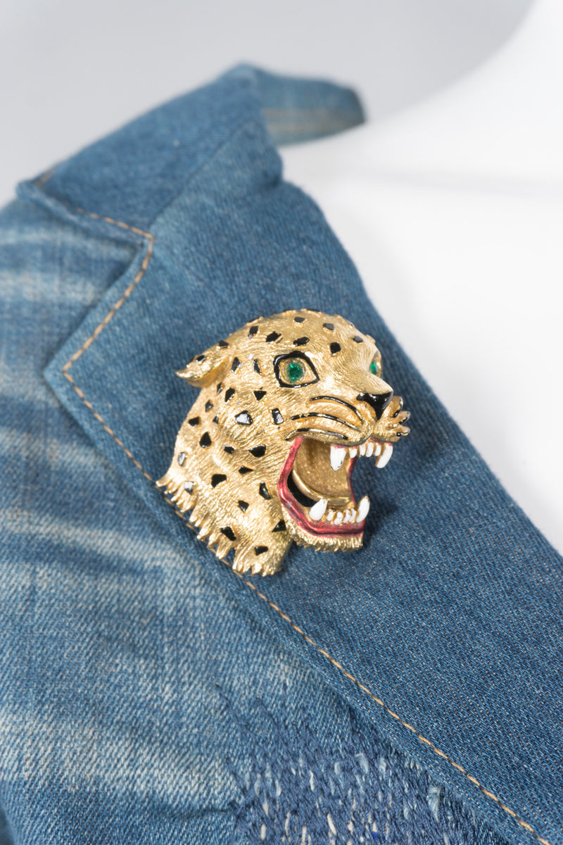 Hattie Carnegie Roaring Leopard Brooch