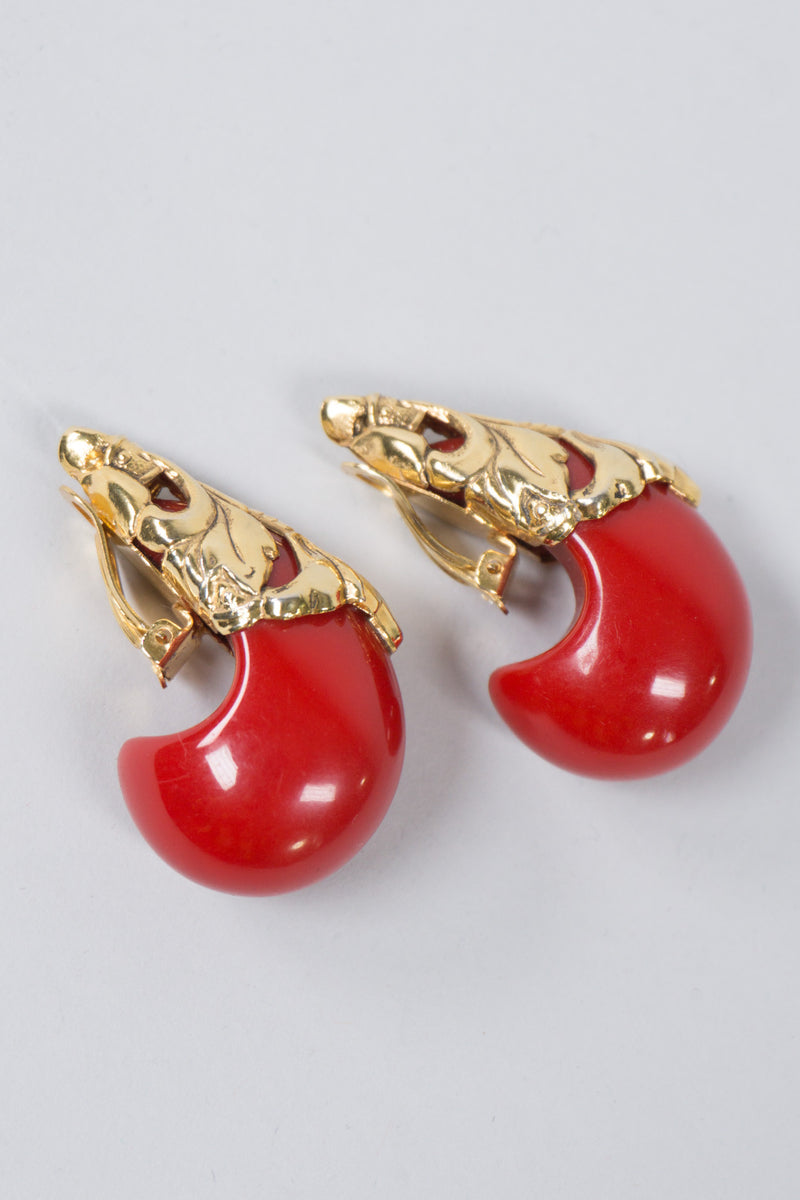 Baroque Resin Shrimp Crescent Drop Earrings