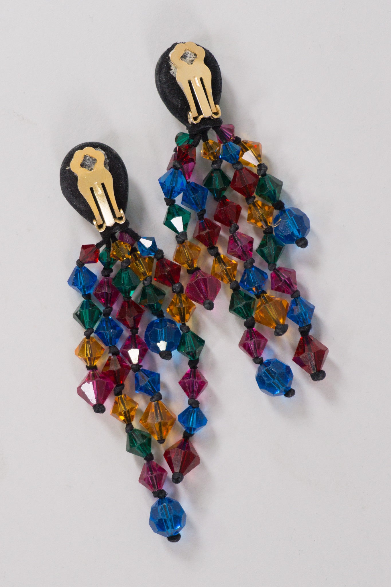 Rainbow Crystal Waterfall Drop Earrings