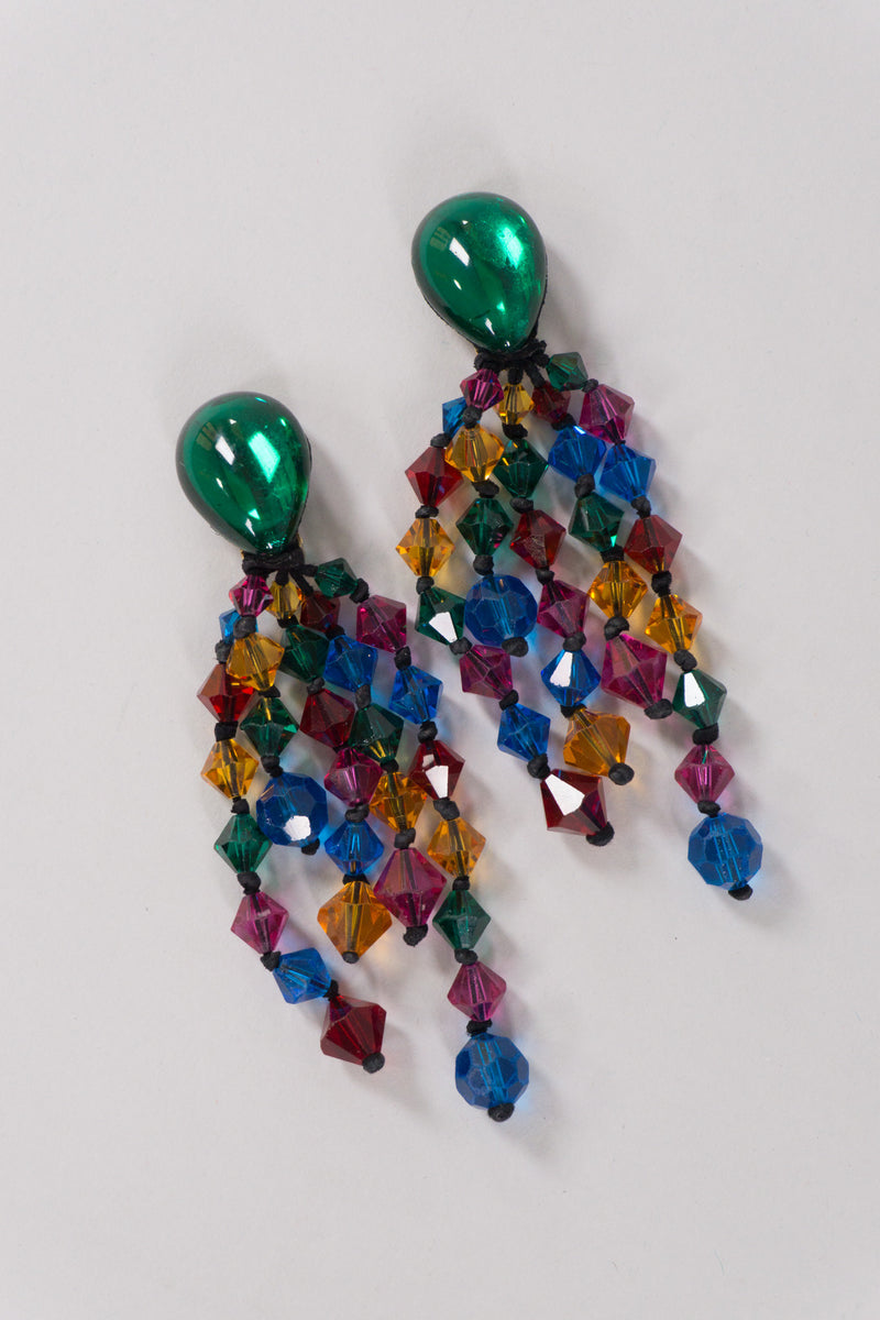 Rainbow Crystal Waterfall Drop Earrings