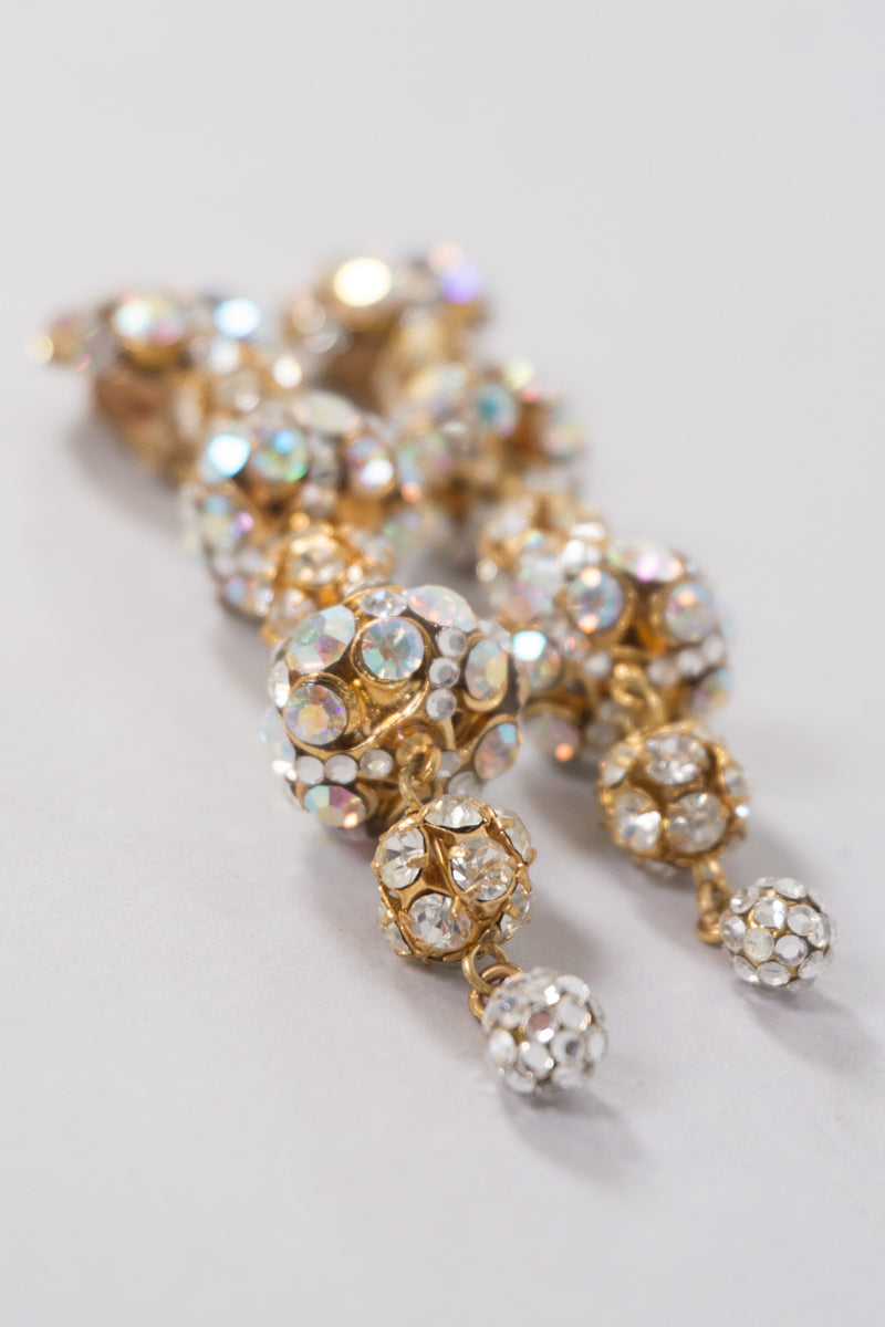 Crystal Saucer Ball Drop Earrings