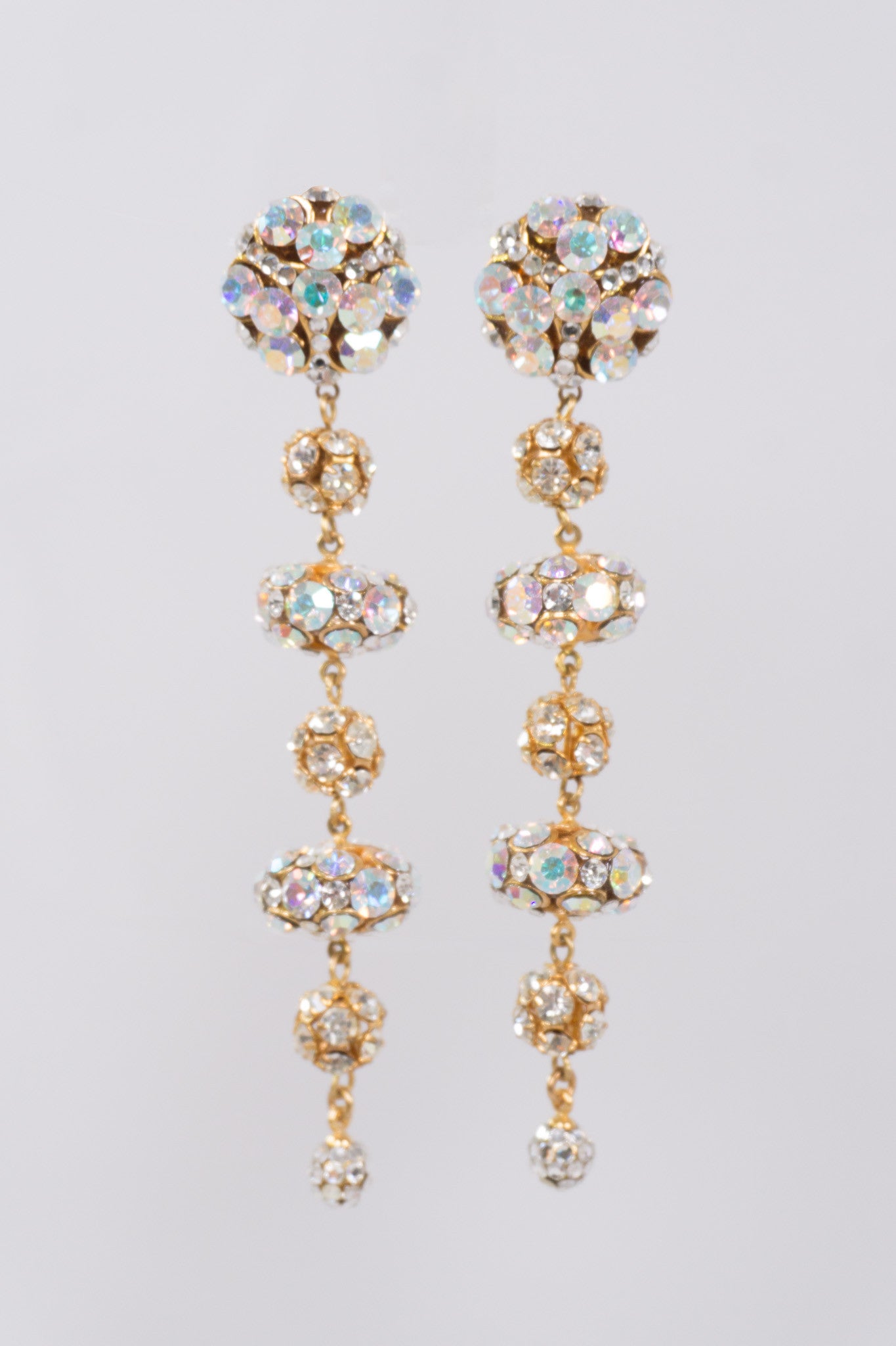 Crystal Saucer Ball Drop Earrings