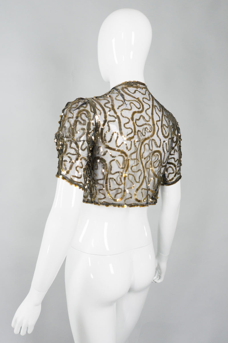 Neusteters Vintage Sequin Mesh Bolero Jacket