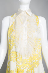 Bill Blass Sunshine Coral Print Lace Front Sleeveless Blouse