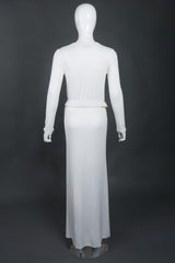 Tom Ford Gucci Rare Iconic Minimalist 1996 White Jersey Gown with Belt