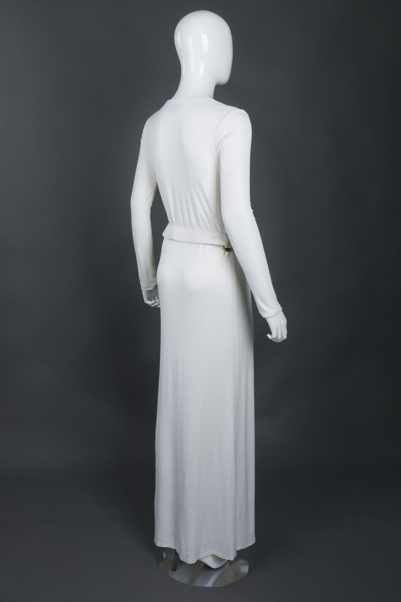 Tom Ford Gucci Rare Iconic Minimalist 1996 White Jersey Gown with Belt