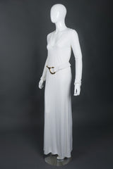 Tom Ford Gucci Rare Iconic Minimalist 1996 White Jersey Gown with Belt