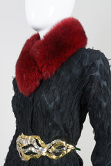 Saks Fifth Avenue Dramatic Fox Fur Collar Scarf