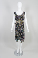 Liilie Rubin Vintage Beaded Leaf Sheath Dress