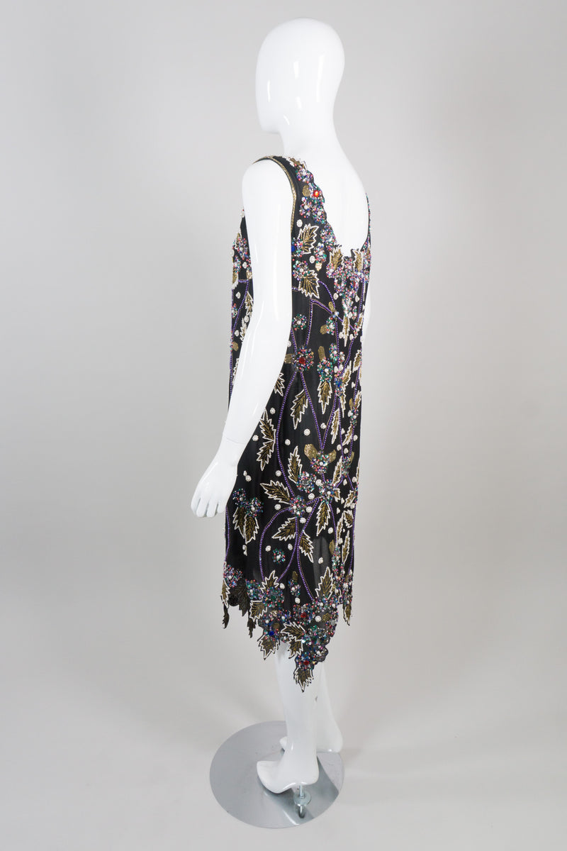 Liilie Rubin Vintage Beaded Leaf Sheath Dress