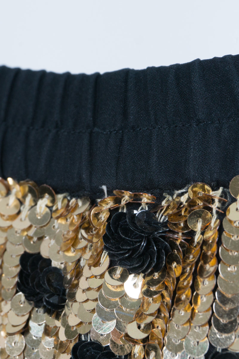 Cassandra Stone Vintage Gold Leopard Animal Sequin Jogger Pant