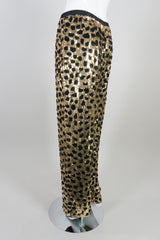 Cassandra Stone Vintage Gold Leopard Animal Sequin Jogger Pant