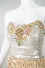 Mary McFadden Strapless Sequin Bustier Wedding Gown