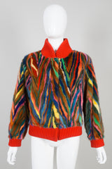 Vintage Revillon Rainbow Fur Bomber Varsity Jacket