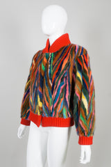 Vintage Revillon Rainbow Fur Bomber Varsity Jacket