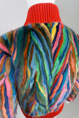 Vintage Revillon Rainbow Fur Bomber Varsity Jacket