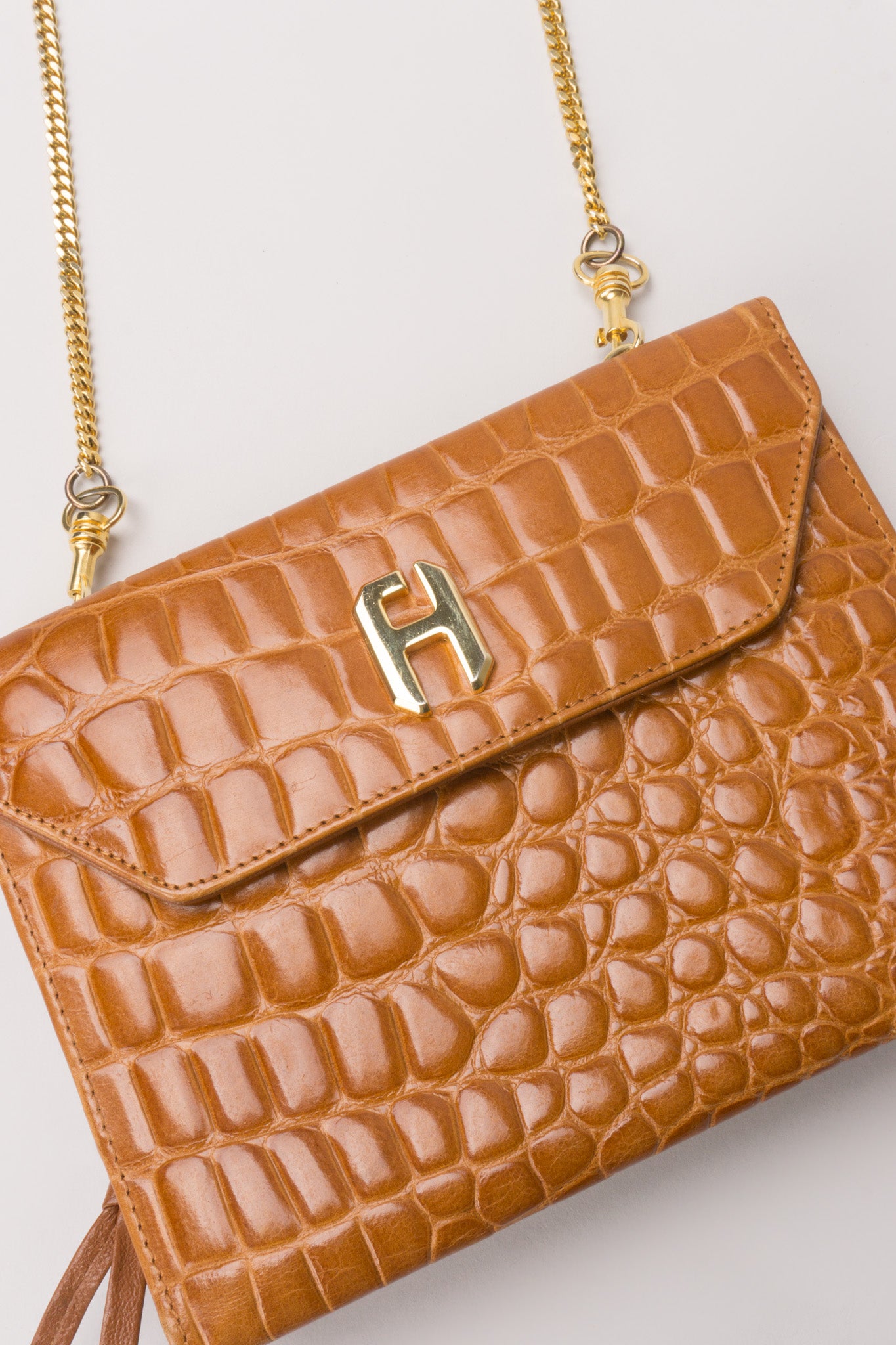 Fred Hayman Vintage Alligator Wallet On A Chain Crossbody Bag