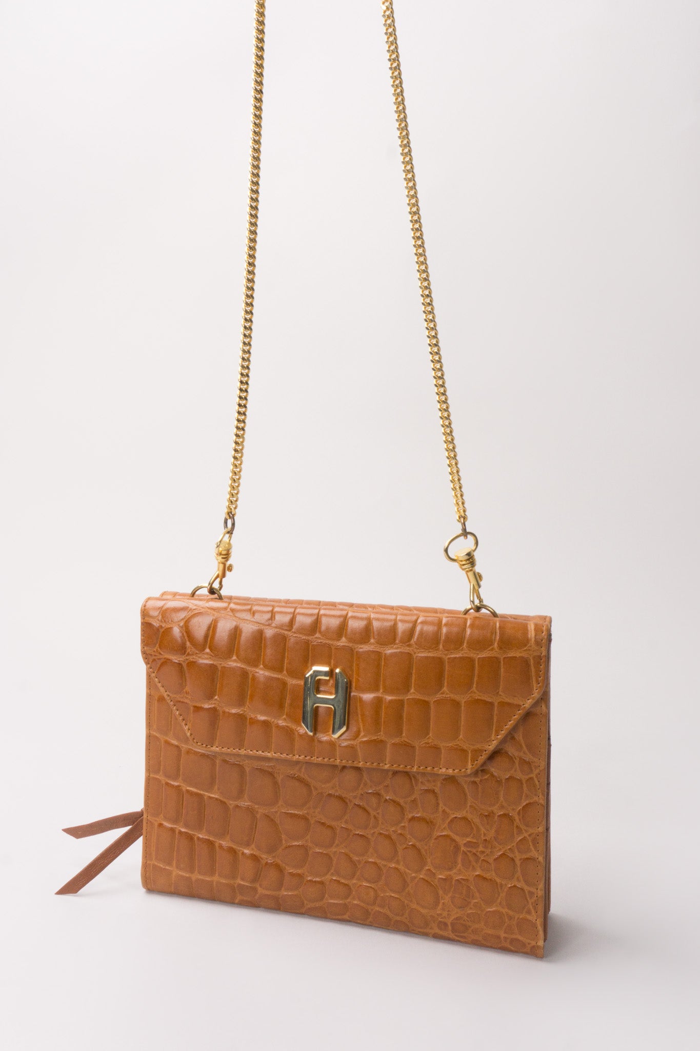 Fred Hayman Vintage Alligator Wallet On A Chain Crossbody Bag