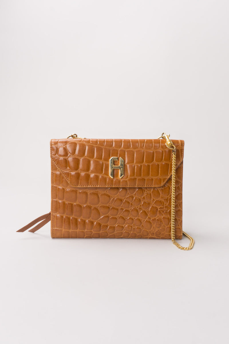 Fred Hayman Vintage Alligator Wallet On A Chain Crossbody Bag