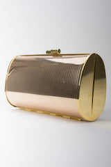 Walborg Rose Gold Mirror Metal Disco Clutch Minaudiere