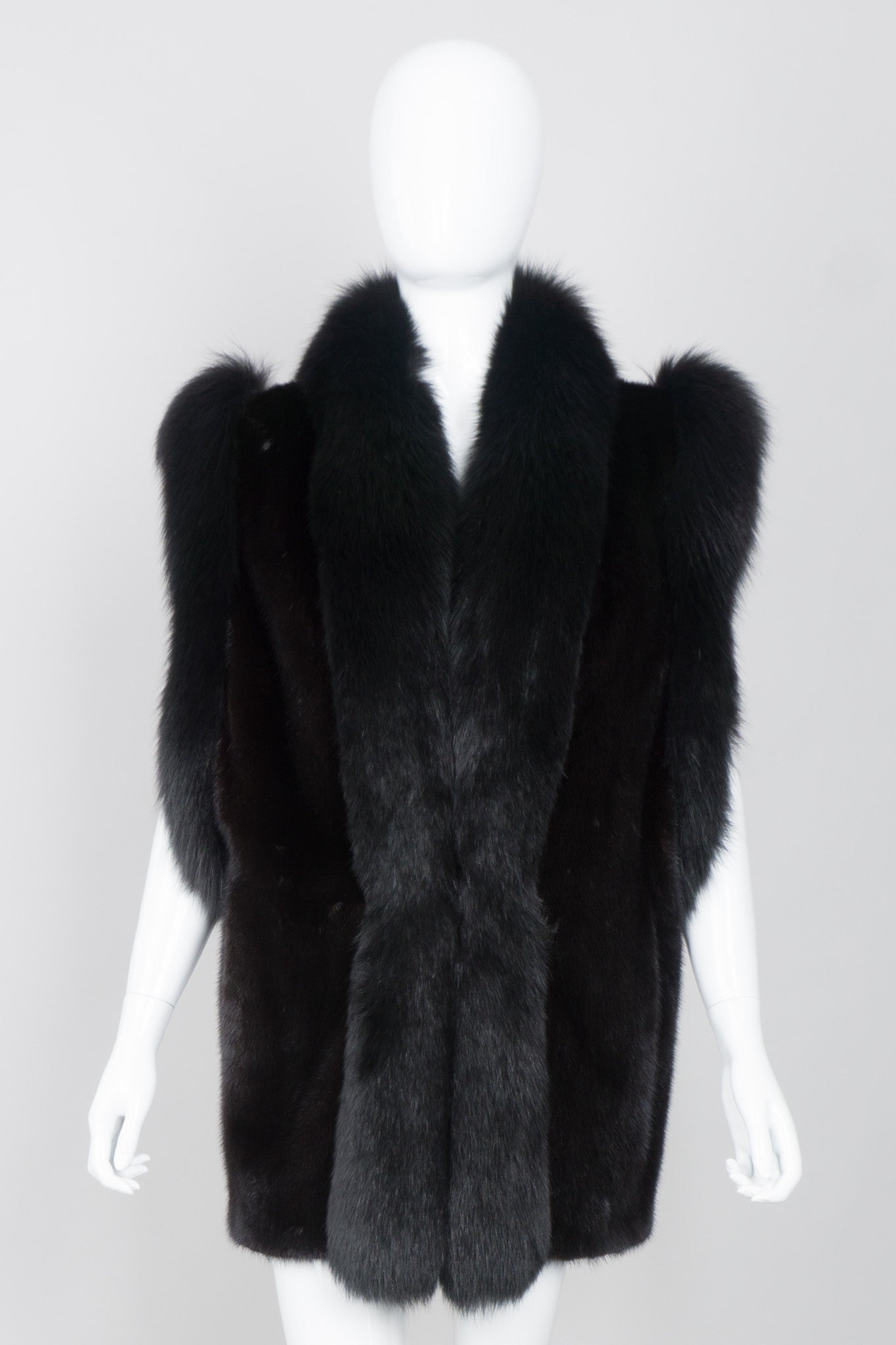 Vintage Long Mink & Fox Fur Vest