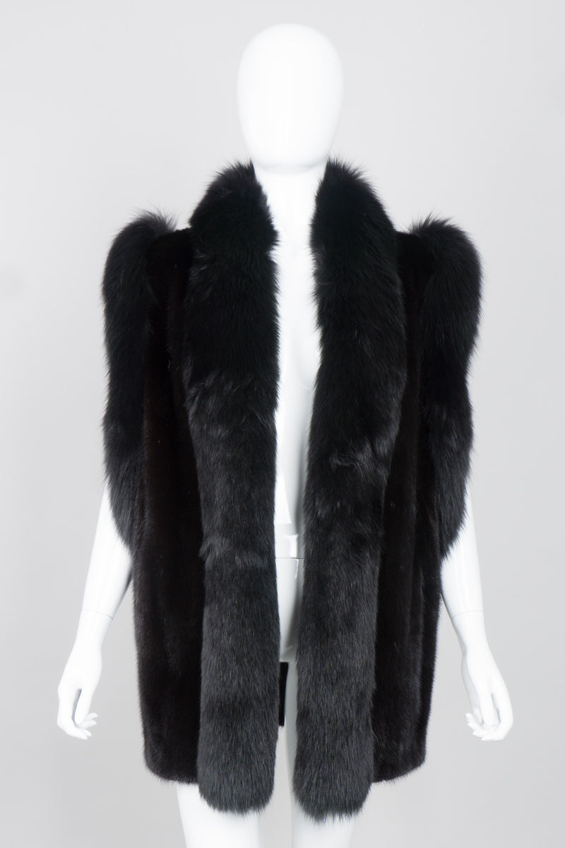 Vintage Long Mink & Fox Fur Vest