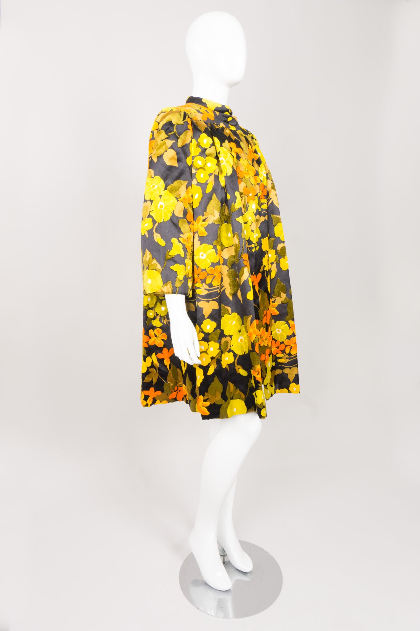 George Halley Fall Floral Velvet Pile Coat