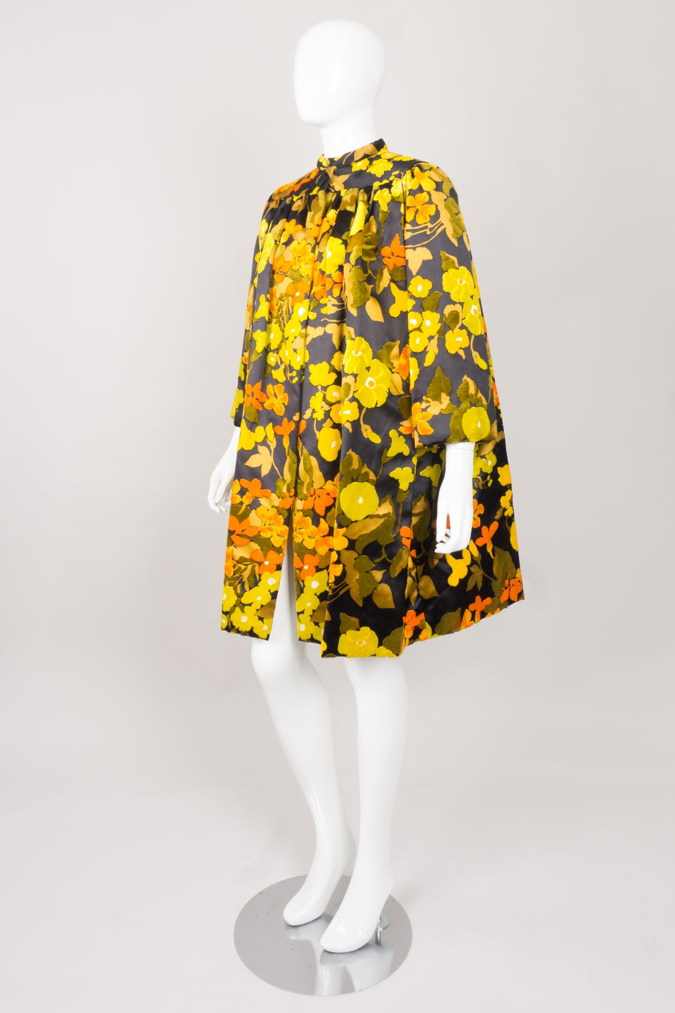 George Halley Fall Floral Velvet Pile Coat