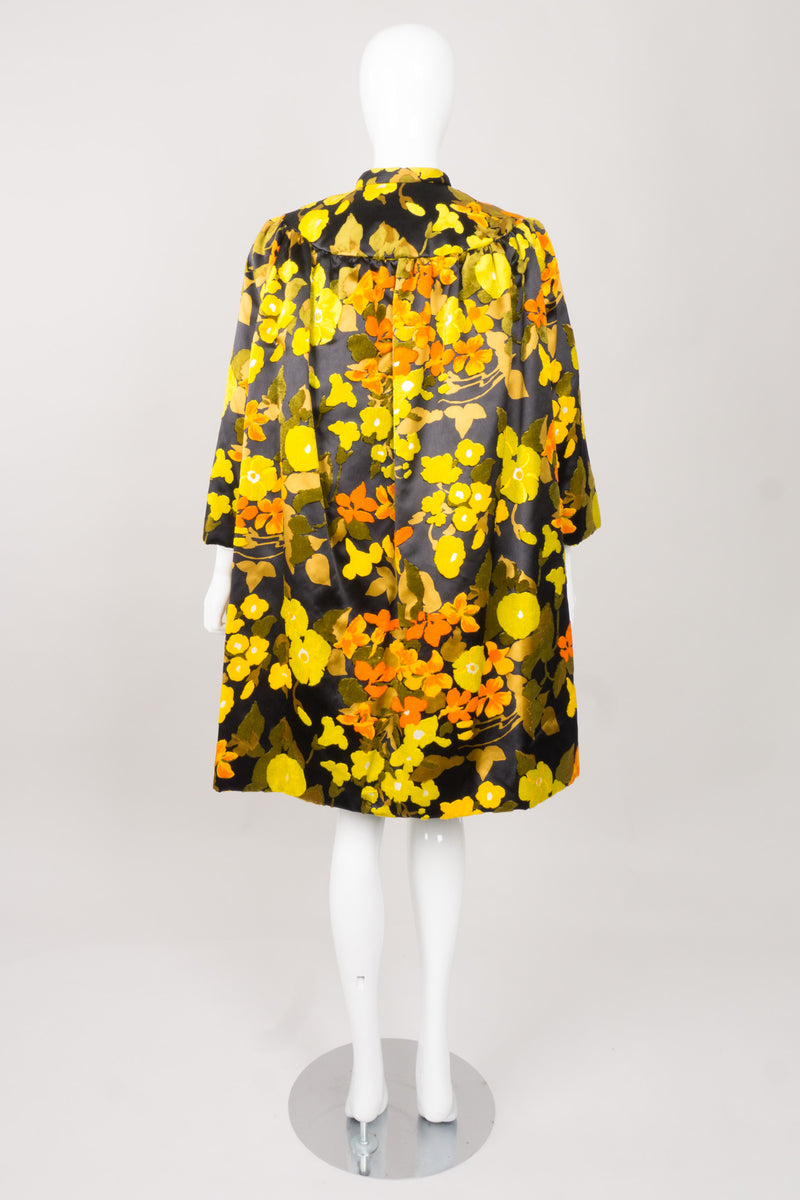 George Halley Fall Floral Velvet Pile Coat