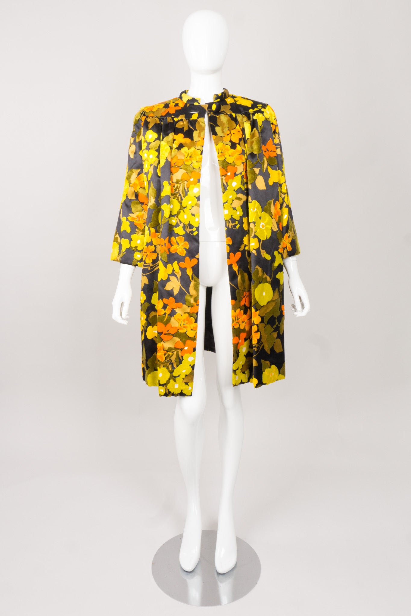 George Halley Fall Floral Velvet Pile Coat