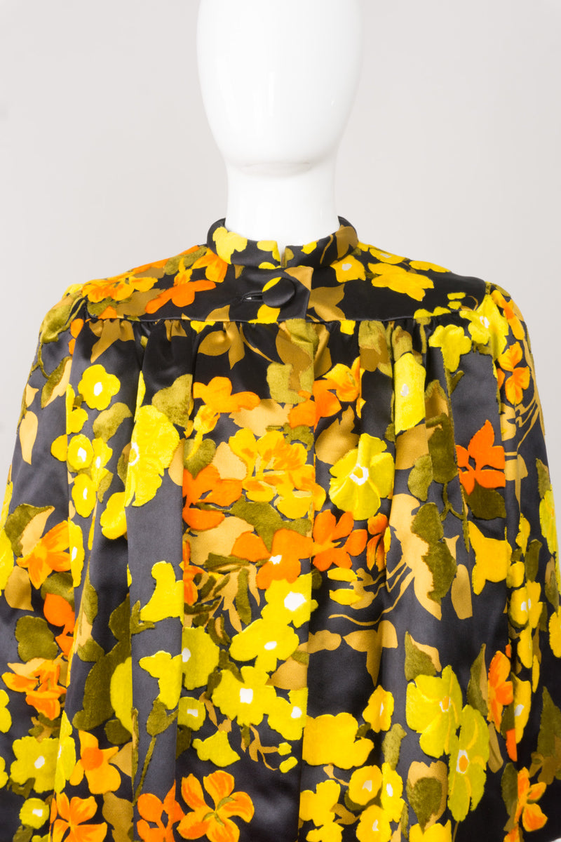 George Halley Fall Floral Velvet Pile Coat