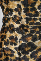 Patrick Kelly Rare Vintage Stretch Velvet Leopard Cocktail Dress