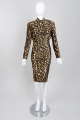 Patrick Kelly Rare Vintage Stretch Velvet Leopard Cocktail Dress