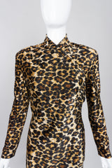 Patrick Kelly Rare Vintage Stretch Velvet Leopard Cocktail Dress