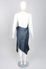 Christian Dior Spring 2000 Asymmetrical Denim Halter Dress