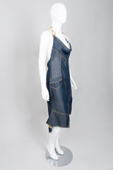 Christian Dior Spring 2000 Asymmetrical Denim Halter Dress