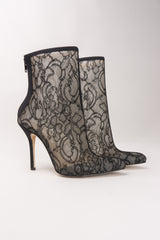 Oscar de la Renta Mesh Lace Stiletto Ankle Boots