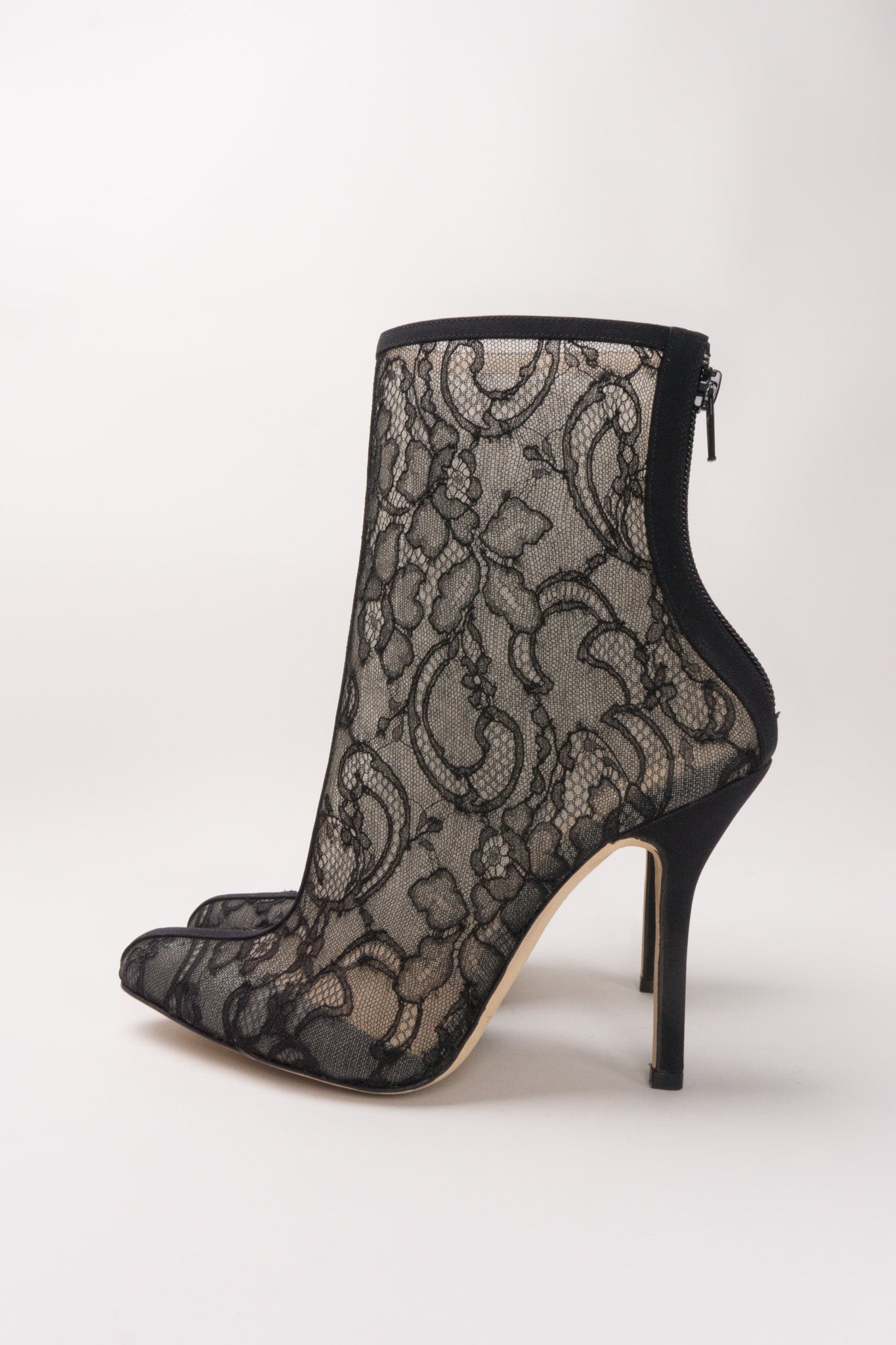 Oscar de la Renta Mesh Lace Stiletto Ankle Boots