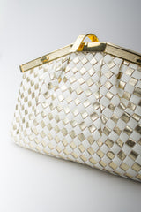 Finesse LaModel Woven Leather Lamé Bottega Veneta Inspired Vintage Bag