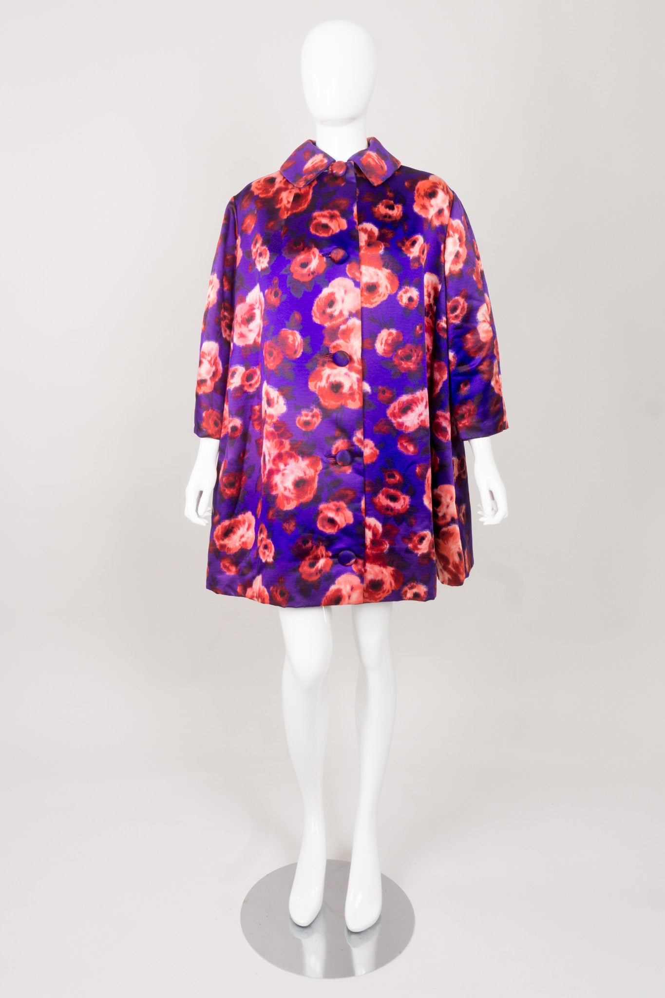 Originale Classic Silk Floral Cocoon Coat 