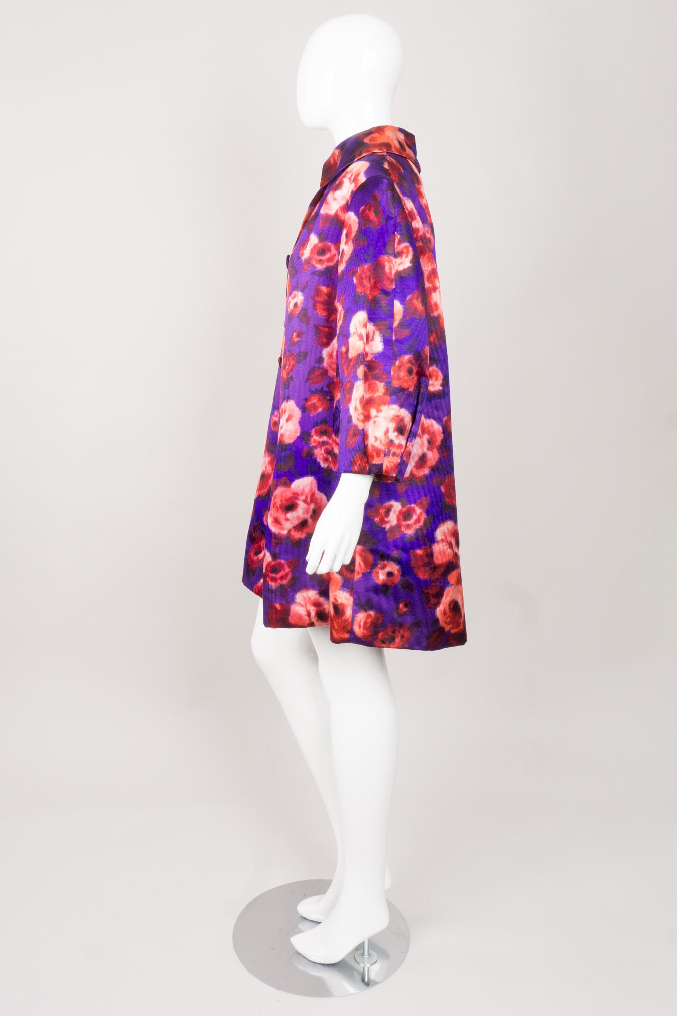 Originale Classic Silk Floral Cocoon Coat 