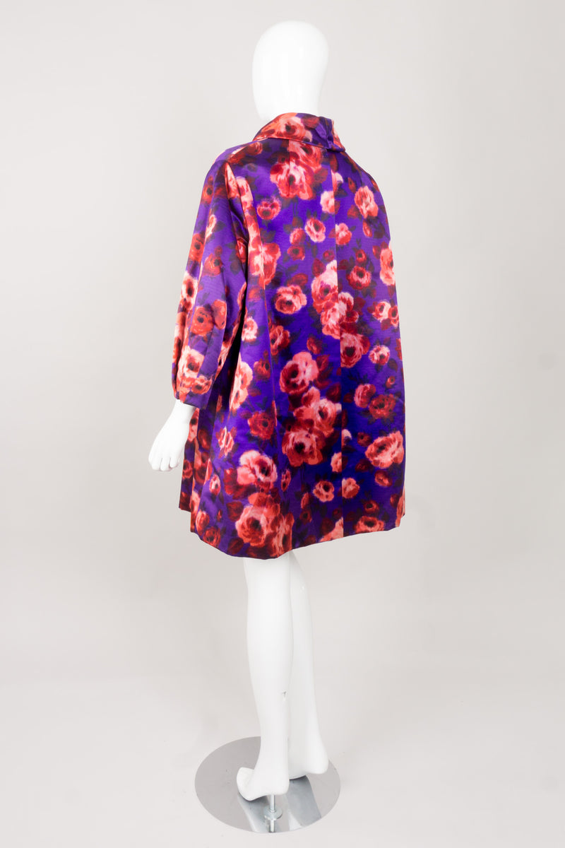 Originale Classic Silk Floral Cocoon Coat 